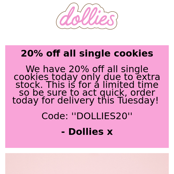 20% OFF ALL SINGLE COOKIES TODAY!