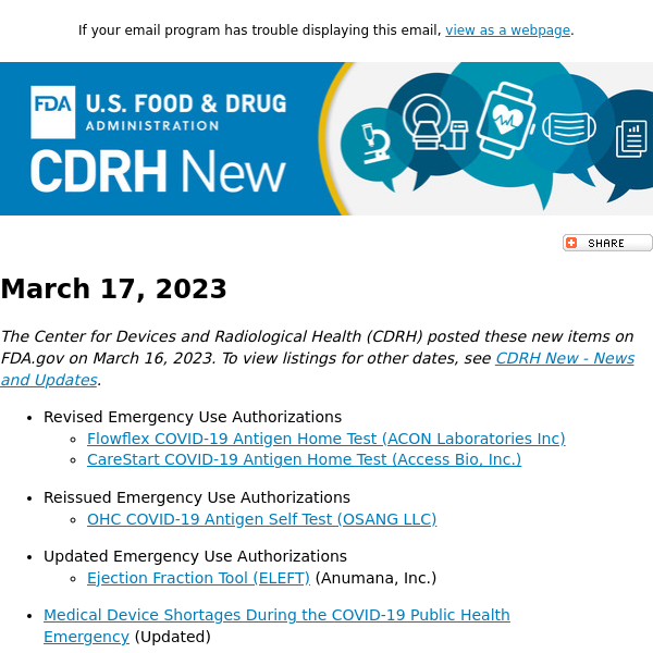 CDRH New - March 17, 2023