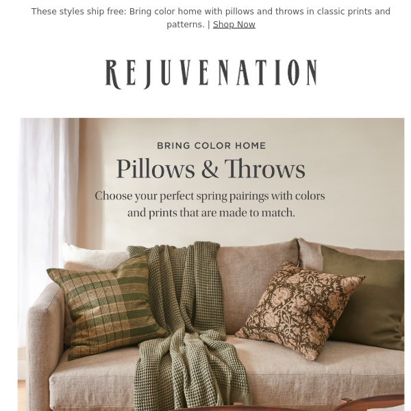 Fresh pillow pairings for your springtime living room