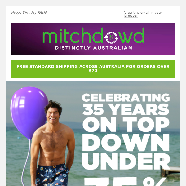 Mitch's Birthday Week Sale! 35% Off Site Wide! 🎉