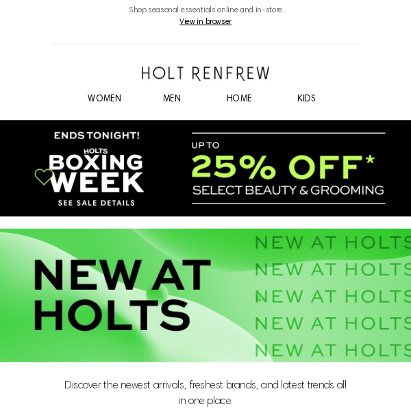 New At Holts | New Year, New Classics