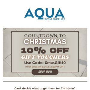 🔊 Countdown to Christmas! 🏃 10% OFF Gift Vouchers 😋😋🏃