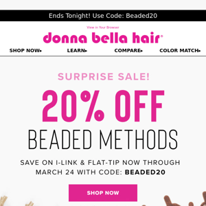 20% Off Ends Today