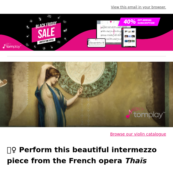 🎻 New sheet music: Perform Méditation from the opera Thaïs