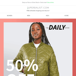 Last day to score 50% OFF STEALS + DEALS 🚀