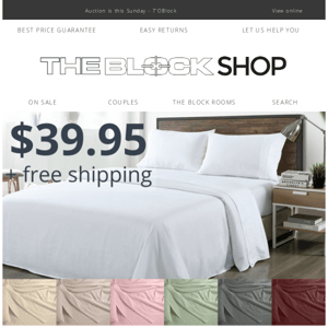 WIN a $5K Package + $39.95 Sheet Sets + The Best of The Block on Sale!
