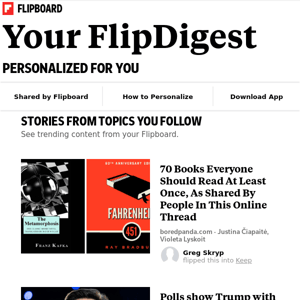 What's new on Flipboard: Stories from Entertainment, U.S. Politics, Celebrity News and more