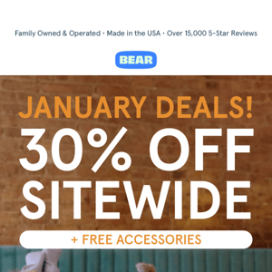 30% Off and Free Accessories with Every Mattress