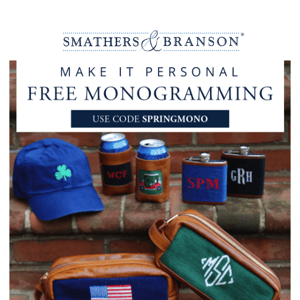 Make Personalization Easy With FREE MONOGRAMMING