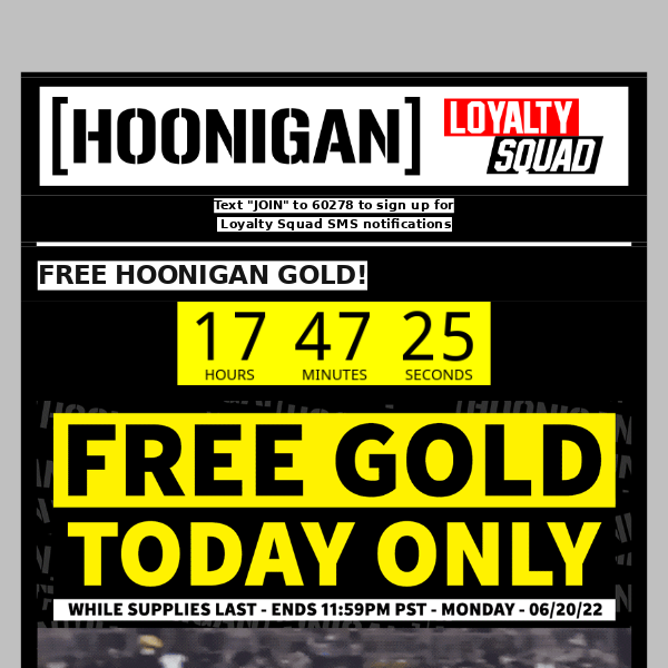 TODAY ONLY -  FREE GOLD STICKER TIME