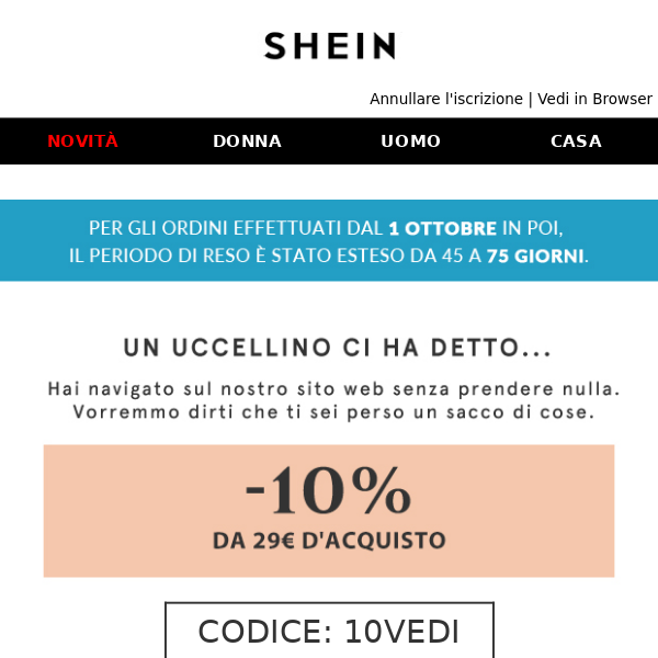 60% Off Shein Italy COUPON CODE: (30 ACTIVE) Dec 2023