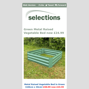 Green Metal Raised Vegetable Bed now £24.99