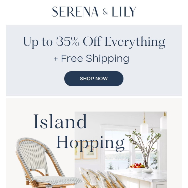 Island Hopping: Up to 35% off + free shipping.