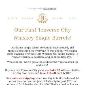 Three New Traverse City Single Barrels have hit!