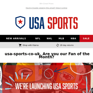 USA Sports Co UK,  Are you our Fan of the Month?