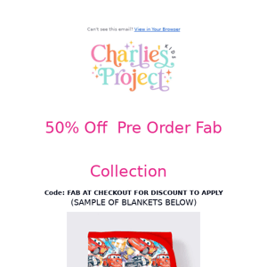 50% Off New Character Blankets Release 8pm est Today!