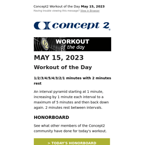 Workout of the Day: May 15, 2023
