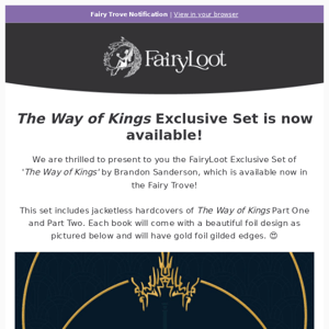 THE WAY OF KINGS Exclusive Set is now available! 💙