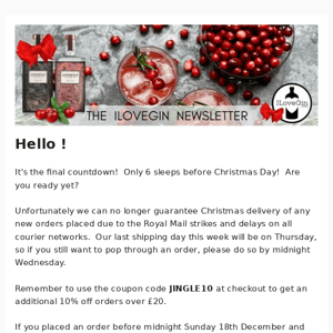 The ILoveGin Newsletter: Latest News & Christmas Orders! 🎄🎁