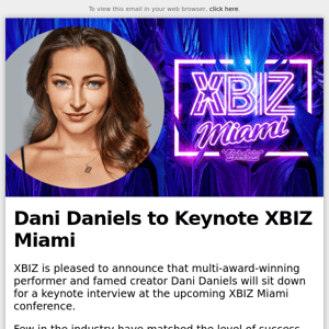 Dani Daniels to Keynote XBIZ Miami