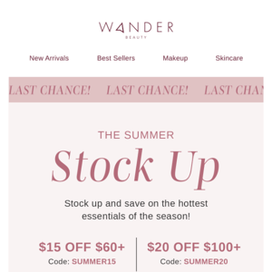 Summer Stock Up Ends TONIGHT