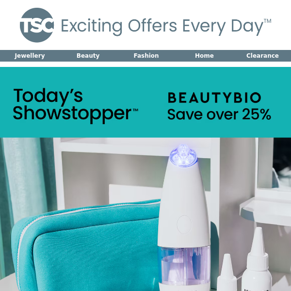 Today’s Showstopper™ - BeautyBio GLOFacial Pore Cleansing Tool & Bag