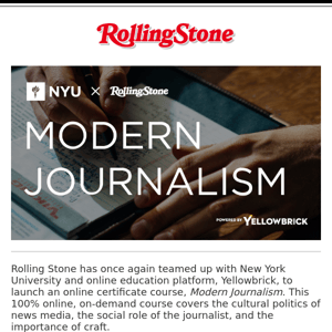 Online Journalism Course from NYU and Rolling Stone