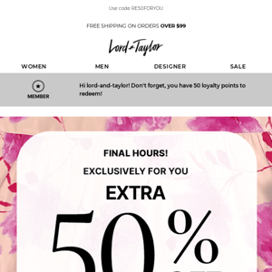 Final Hours: Extra 50% off ends soon