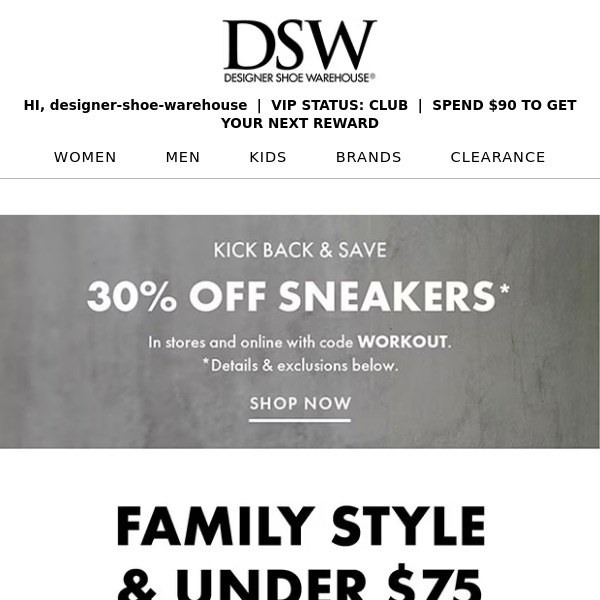 30% off the sneakers you want.