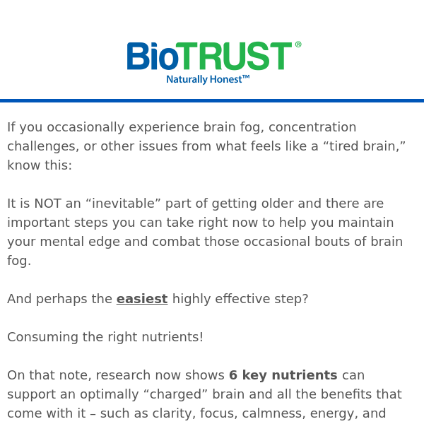 6 Key Nutrients for a TIRED BRAIN