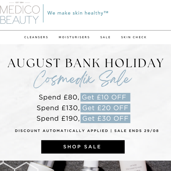 THIS WEEKEND: £30 OFF COSMEDIX 🎁