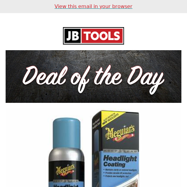 🚗 DEAL OF THE DAY: Meguiar's Keep Clear Headlight Repair Coating $8.35 -  JB Tools