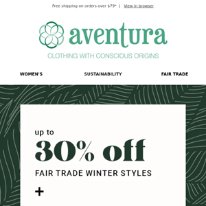 Up to 60% off Fair Trade Styles now 🌎