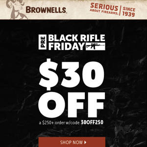 Limited-time pre-Black Rifle Friday code
