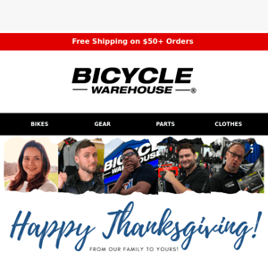 A Thanksgiving Message from Bicycle Warehouse