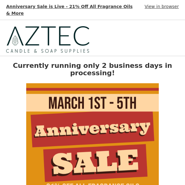 Anniversary Sale is Live - 21% Off All Fragrance Oils & More