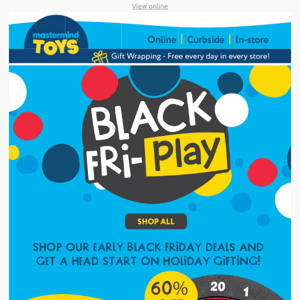 🖤 Pre-BLACK-FRI Play: up to 30% off! - Mastermind Toys