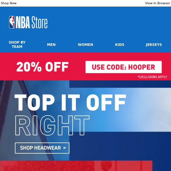 Save 20% On Official NBA Headwear Styles!