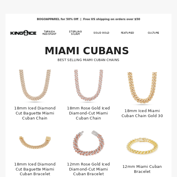 Best Sellers: Top 9 Miami Cubans 💎 - King Ice