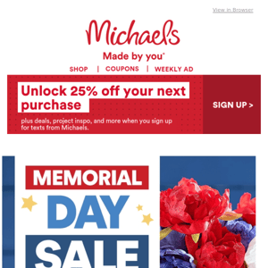 ❤️ 🤍 💙 Memorial Day Sale: Click here for your personalized deals on décor and floral and more.