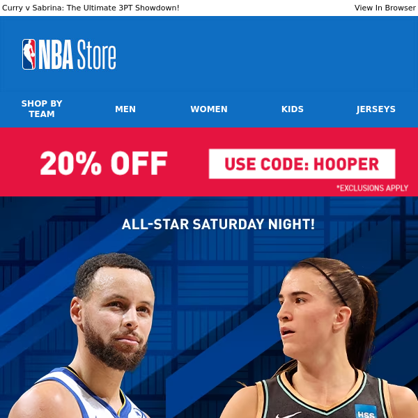 Save 20% Before All-Star Saturday Night!