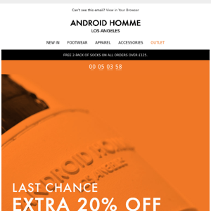 Last Chance: Extra 20% Off Outlet