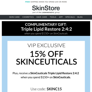 15% off SkinCeuticals: You’re on the list
