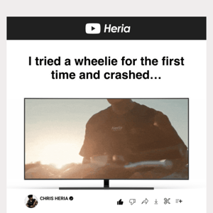 New Video: I tried a wheelie and crashed…