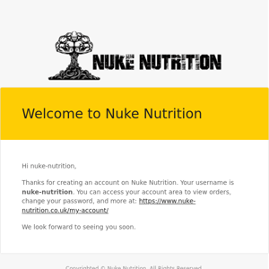 Your Nuke Nutrition account has been created!