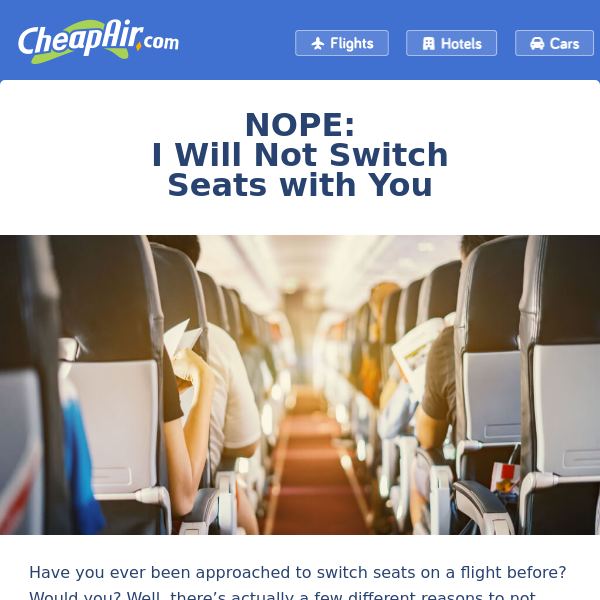 Would You Switch Seats on a Plane?