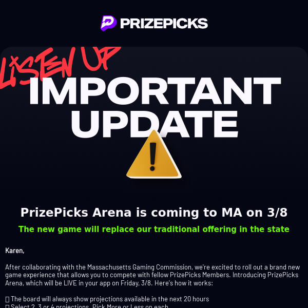 ❗️Introducing PrizePicks Arena in Massachusetts