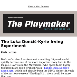 The Playmaker: The Luka Dončić-Kyrie Irving Experiment