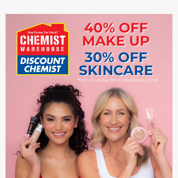 Get 40% off at Chemist Warehouse NOW! 🎉