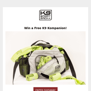 Win a FREE K9 Kompanion Dog Supply Pack!